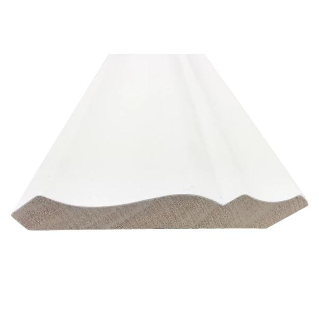 Motllures de corona de fusta recobertes de gesso blanc de gran lliga per al sostre